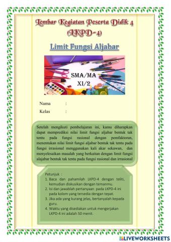 Limit Pada Fungsi Rasional dan Irrasional