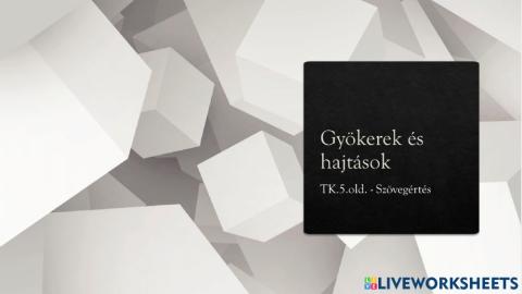 Gyökerek és hajtások - szövegértés