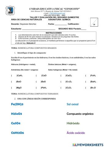 Química nomenclatura