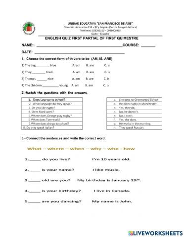 Evaluación Primer Parcial