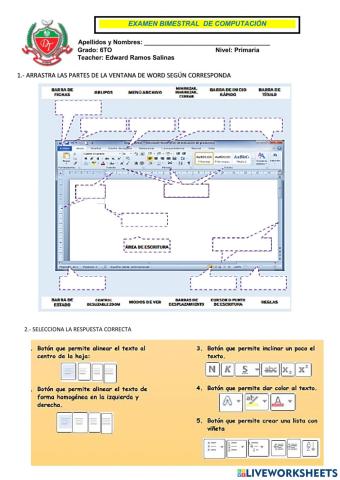 Examen bimestral 3° SECUNDARIA