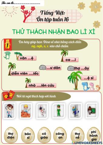 Lớp 1 - Tiếng việt - Tuần 16