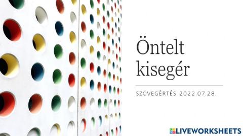 Öntelt kisegér - szövegértés