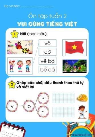 Lớp 1 - Tiếng việt - Tuần 2