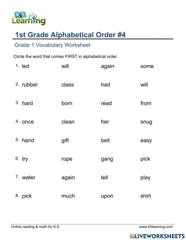 Alphabietical Order