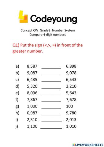 Compare numbers