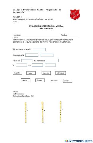 Evaluación de Musica