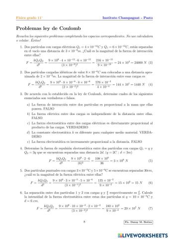 Problemas ley de Coulomb