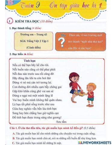 Tiếng Việt 2 - Tuần 9