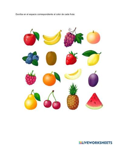 Los colores de las frutas