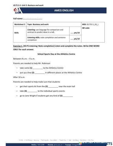 IELTS 5.5 - Unit 5 - Listening