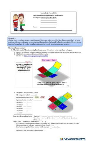 LKPD Luas Permukaan Kubus