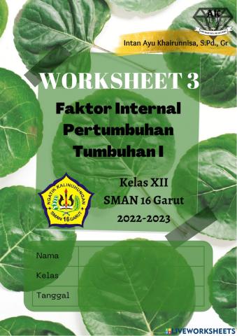 Faktor Internal dalam pertumbuhan tumbuhan