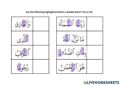 Shaddah - Yes or No.