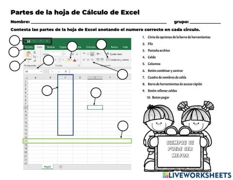 Partes de Excel