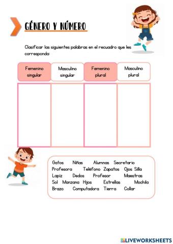 Sustantivos que no terminan en -a, -o