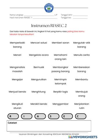 Instrumen RIASEC 2