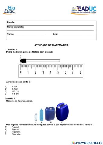 Atividade de matemática