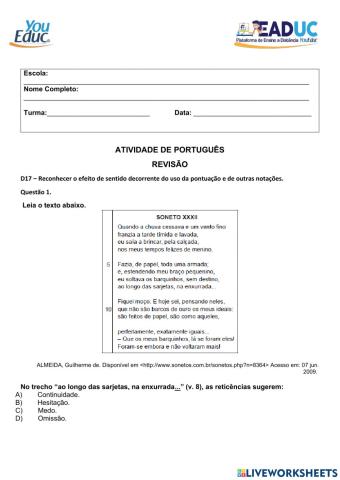 Atividade de português