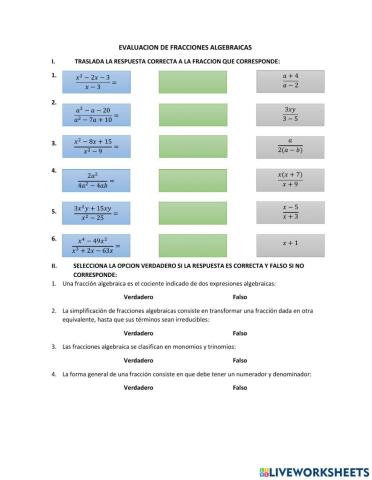 Fracciones algebraicas