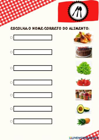 Vocabulário comida