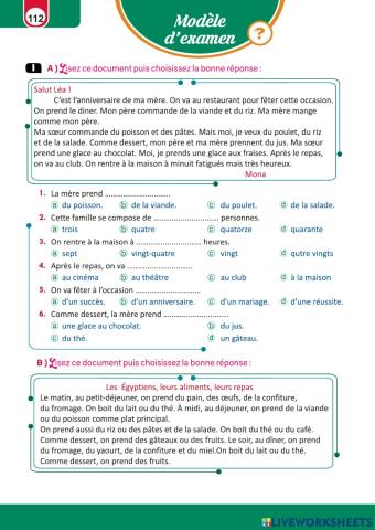 Examen 3sec unite 2 lecon1 page 112-113-114 SAMEH