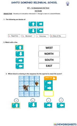 1st Assessment 3rd grade   3rd term