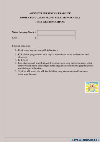 Asesment Presentasi Praprojek Kewirausahaan