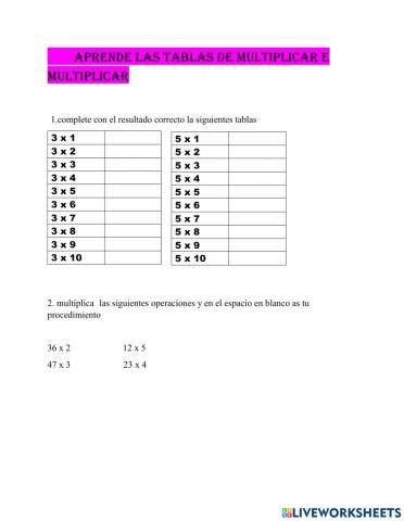 Aprende a  multiplicar