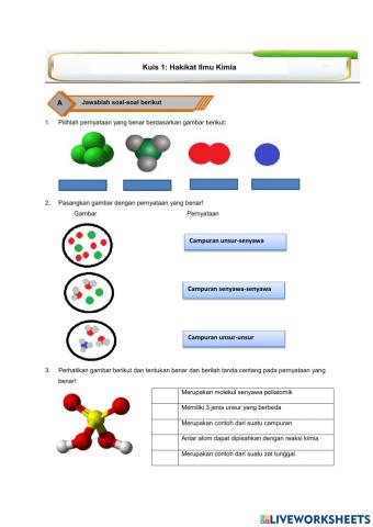 Kuis Hakikat Ilmu Kimia