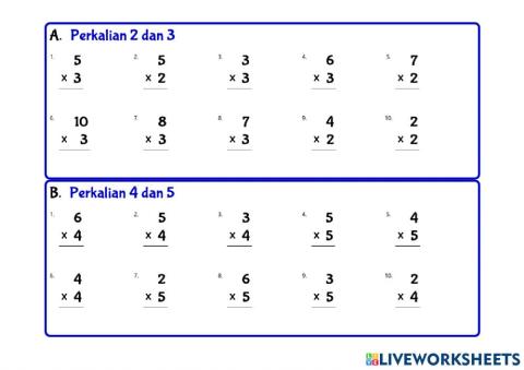 Perkalian Sederhana 2,3,4,5 A