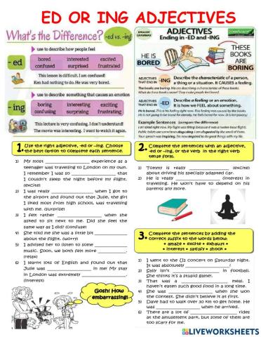 Participles adjectives ed or ing