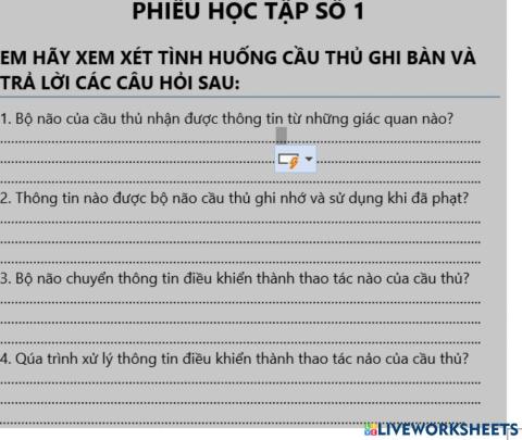 Phiếu học tập số 1