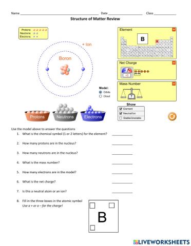 Structure of matter review