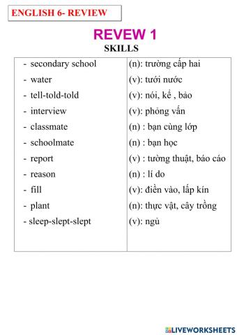 English 6- review 1- skills