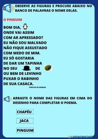 Poema:  o pinguim