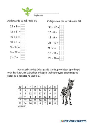 Zadania do rozwiązania kl. 2.