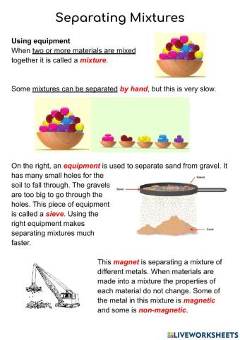 Mixtures and Separating Mixtures