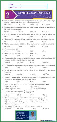 Sslc - maths - em - ch-2 - numbers and sequences