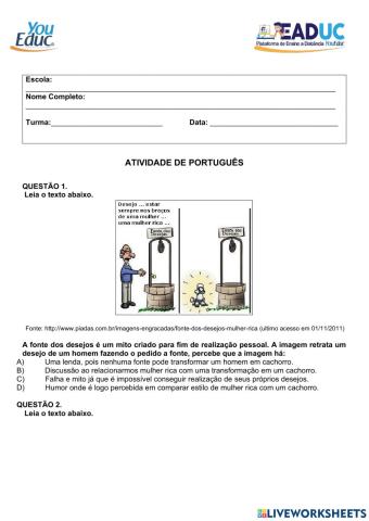 Atividade de português