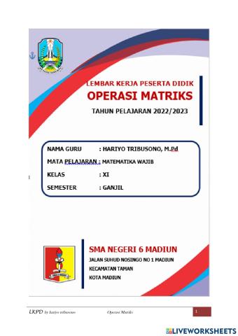 Operasi matriks