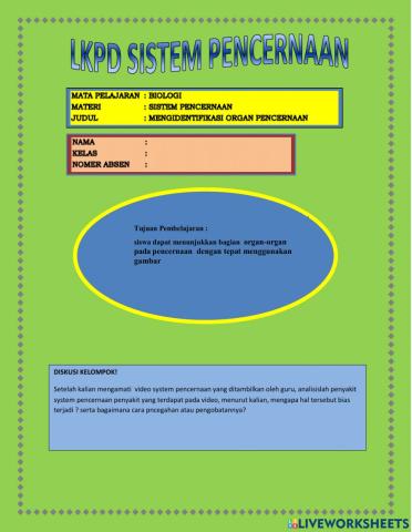 Worksheet percobaan