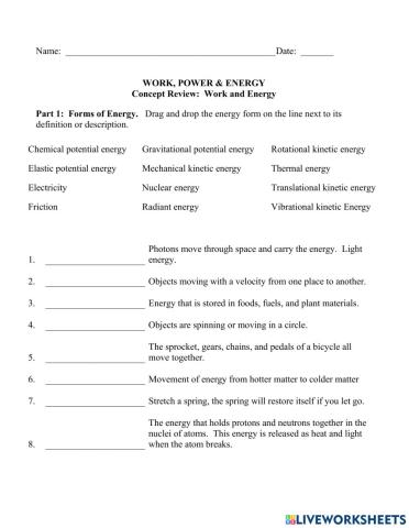 Forms of Energy