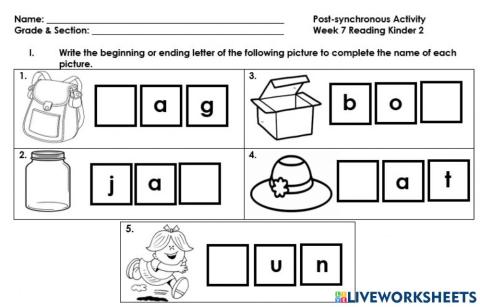 Beginning and Ending Letter