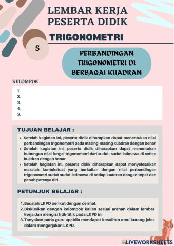 Trigonometri sudut di berbagai kuadran