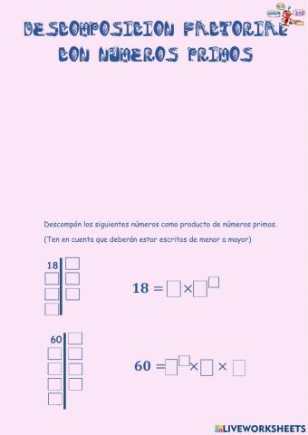 Descomposición factorial con números primos