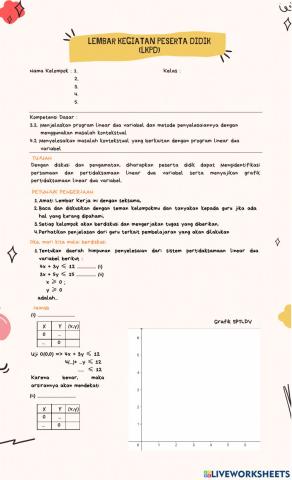 Menentukan DHP pada program linear