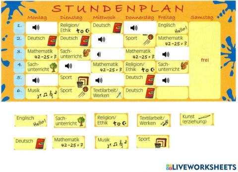 Stundenplan Grundschule