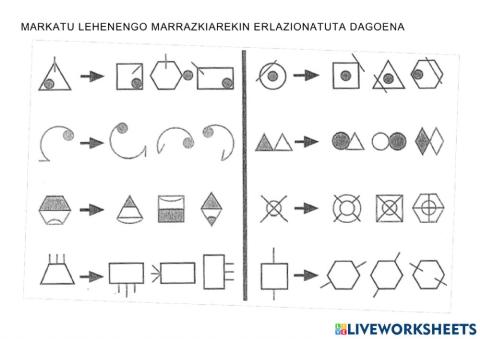 Markatu lehenengo marrazkiarekin erlazionatuta dagoena.