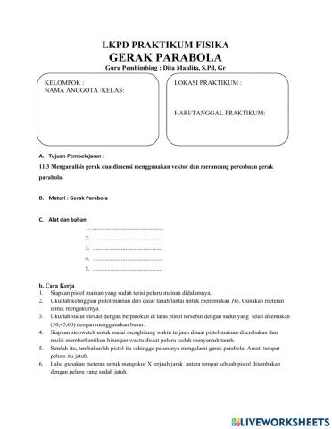 Lkpd gerak parabola